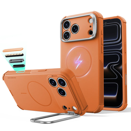 Capa MagSafe para Apple iPhone 18 Pro / 17 Pro, ESR, Cyber Armor Kickstand, Laranja
