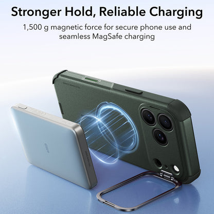 Capa MagSafe para Apple iPhone 18 Pro / 17 Pro, ESR, Cyber Armor Kickstand, Verde