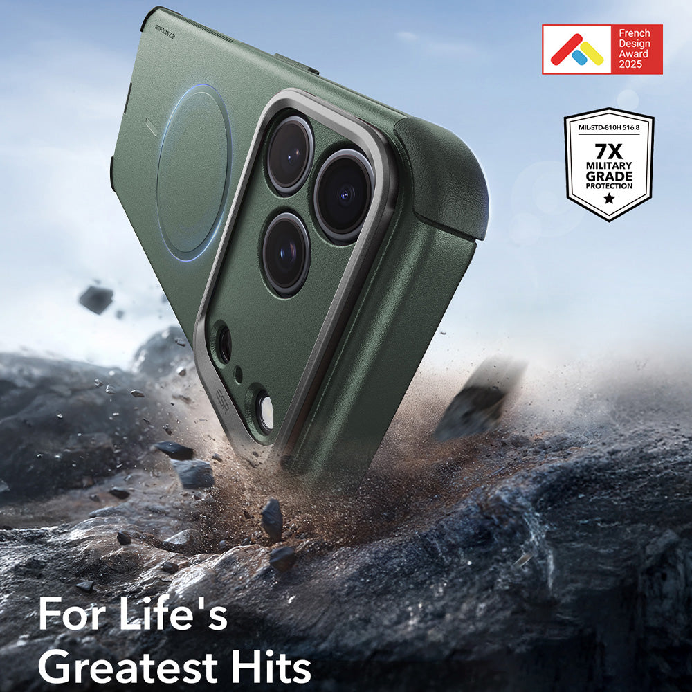 Capa MagSafe para Apple iPhone 18 Pro / 17 Pro, ESR, Cyber Armor Kickstand, Verde