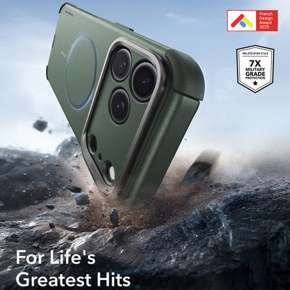 Capa MagSafe para Apple iPhone 18 Pro / 17 Pro, ESR, Cyber Armor Kickstand, Verde