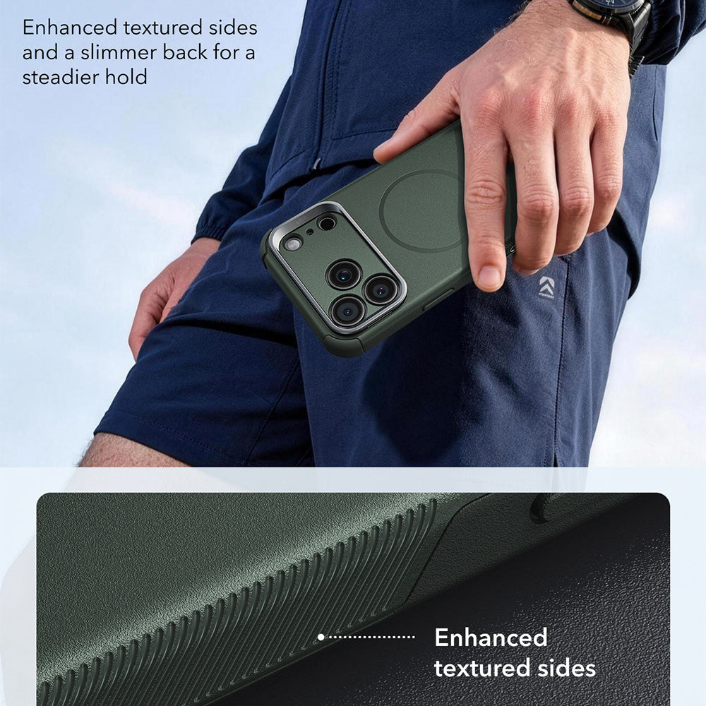 Capa MagSafe para Apple iPhone 18 Pro / 17 Pro, ESR, Cyber Armor Kickstand, Verde