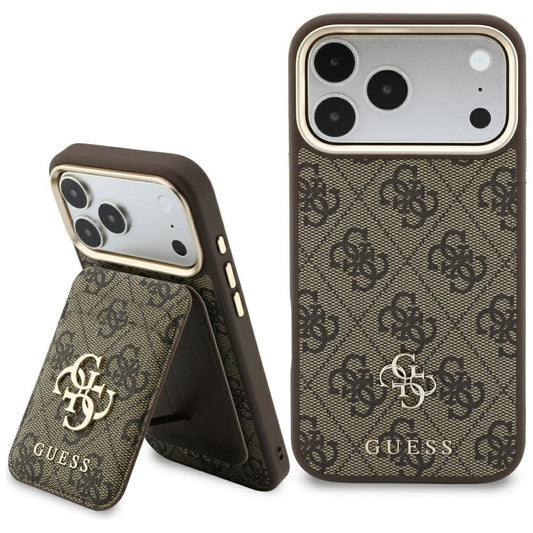 Capa MagSafe para Apple iPhone 18 Pro / 17 Pro, Guess, 4G Cardslot, Castanha