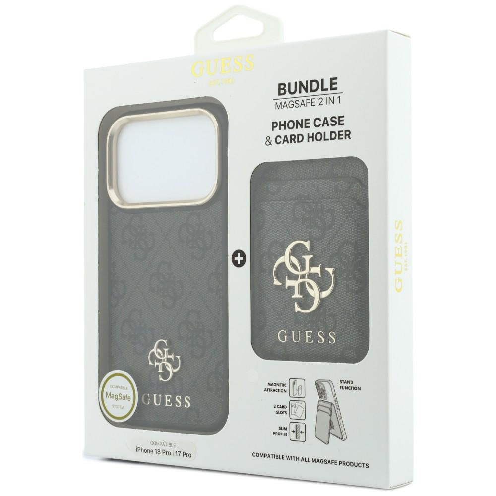 Capa MagSafe para Apple iPhone 18 Pro / 17 Pro, Guess, 4G Cardslot, Preta