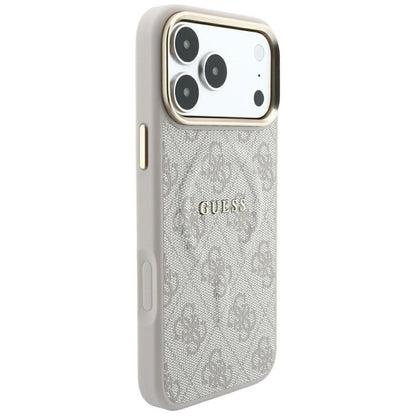 Capa MagSafe para Apple iPhone 18 Pro / 17 Pro, Guess, 4G Embossed Classic, Rosa
