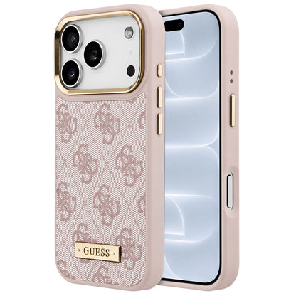 Capa MagSafe para Apple iPhone 18 Pro / 17 Pro, Guess, 4G Logo Plate, Rosa