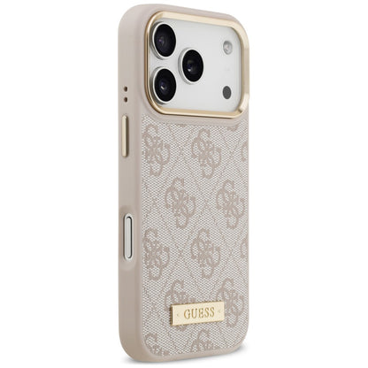 Capa MagSafe para Apple iPhone 18 Pro / 17 Pro, Guess, 4G Logo Plate, Rosa