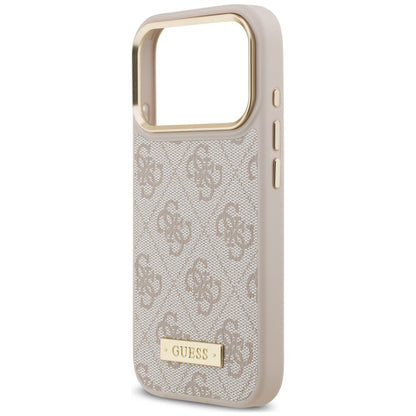 Capa MagSafe para Apple iPhone 18 Pro / 17 Pro, Guess, 4G Logo Plate, Rosa