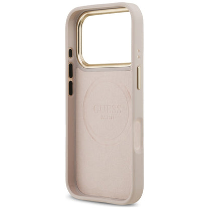 Capa MagSafe para Apple iPhone 18 Pro / 17 Pro, Guess, 4G Logo Plate, Rosa