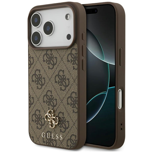 Capa MagSafe para Apple iPhone 18 Pro / 17 Pro, Guess, 4G Small and Classic, Castanha