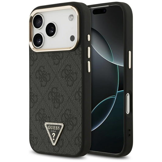 Capa MagSafe para Apple iPhone 18 Pro / 17 Pro, Guess, Logótipo Triângulo 4G, Preta