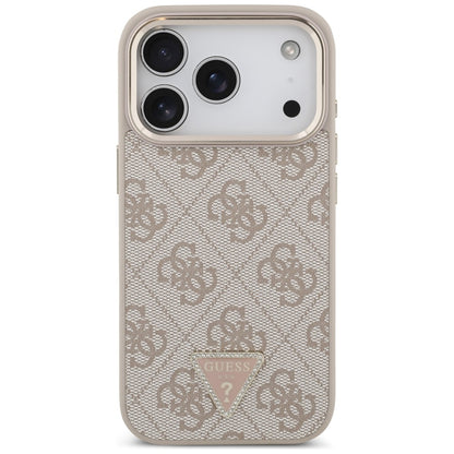 Capa MagSafe para Apple iPhone 18 Pro / 17 Pro, Guess, Logótipo Triângulo 4G, Rosa Dourado
