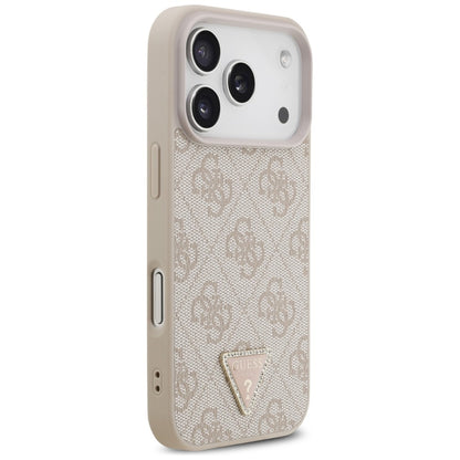 Capa MagSafe para Apple iPhone 18 Pro / 17 Pro, Guess, 4G Triangle Strass, Rosa