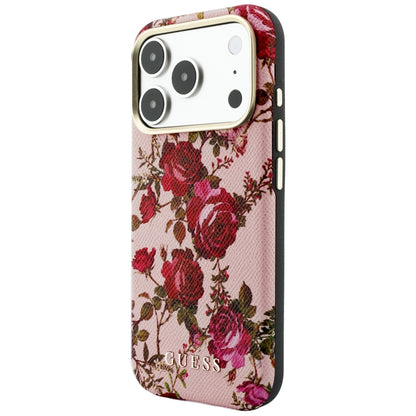 Capa MagSafe para Apple iPhone 18 Pro / 17 Pro, Guess, Blossom Roses Print, Rosa
