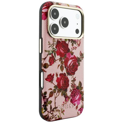 Capa MagSafe para Apple iPhone 18 Pro / 17 Pro, Guess, Blossom Roses Print, Rosa