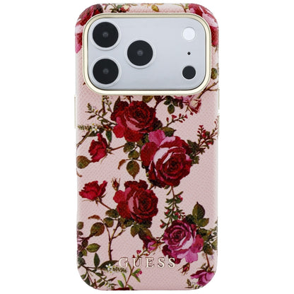 Capa MagSafe para Apple iPhone 18 Pro / 17 Pro, Guess, Blossom Roses Print, Rosa