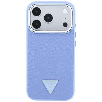 Capa MagSafe para Apple iPhone 18 Pro / 17 Pro, Guess, Logótipo Triângulo Granulado, Azul