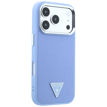 Capa MagSafe para Apple iPhone 18 Pro / 17 Pro, Guess, Logótipo Triângulo Granulado, Azul