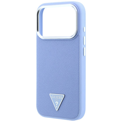 Capa MagSafe para Apple iPhone 18 Pro / 17 Pro, Guess, Logótipo Triângulo Granulado, Azul