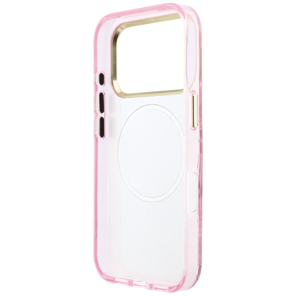 Capa MagSafe para Apple iPhone 18 Pro / 17 Pro, Guess, IML Glitter Blossom Roses, Rosa