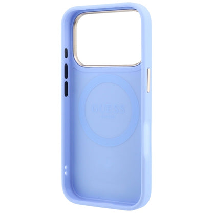 MagSafe Case for Apple iPhone 18 Pro / 17 Pro, Guess, Peony 4G Small Logo, Blue