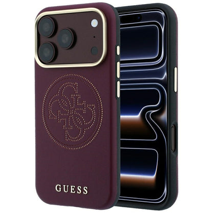Capa MagSafe para Apple iPhone 18 Pro / 17 Pro, Guess, Perfurada 4G, Vinho