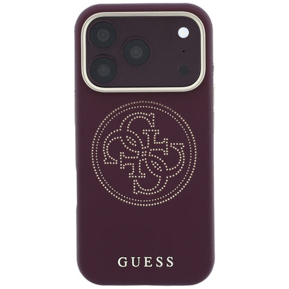 Capa MagSafe para Apple iPhone 18 Pro / 17 Pro, Guess, Perfurada 4G, Vinho