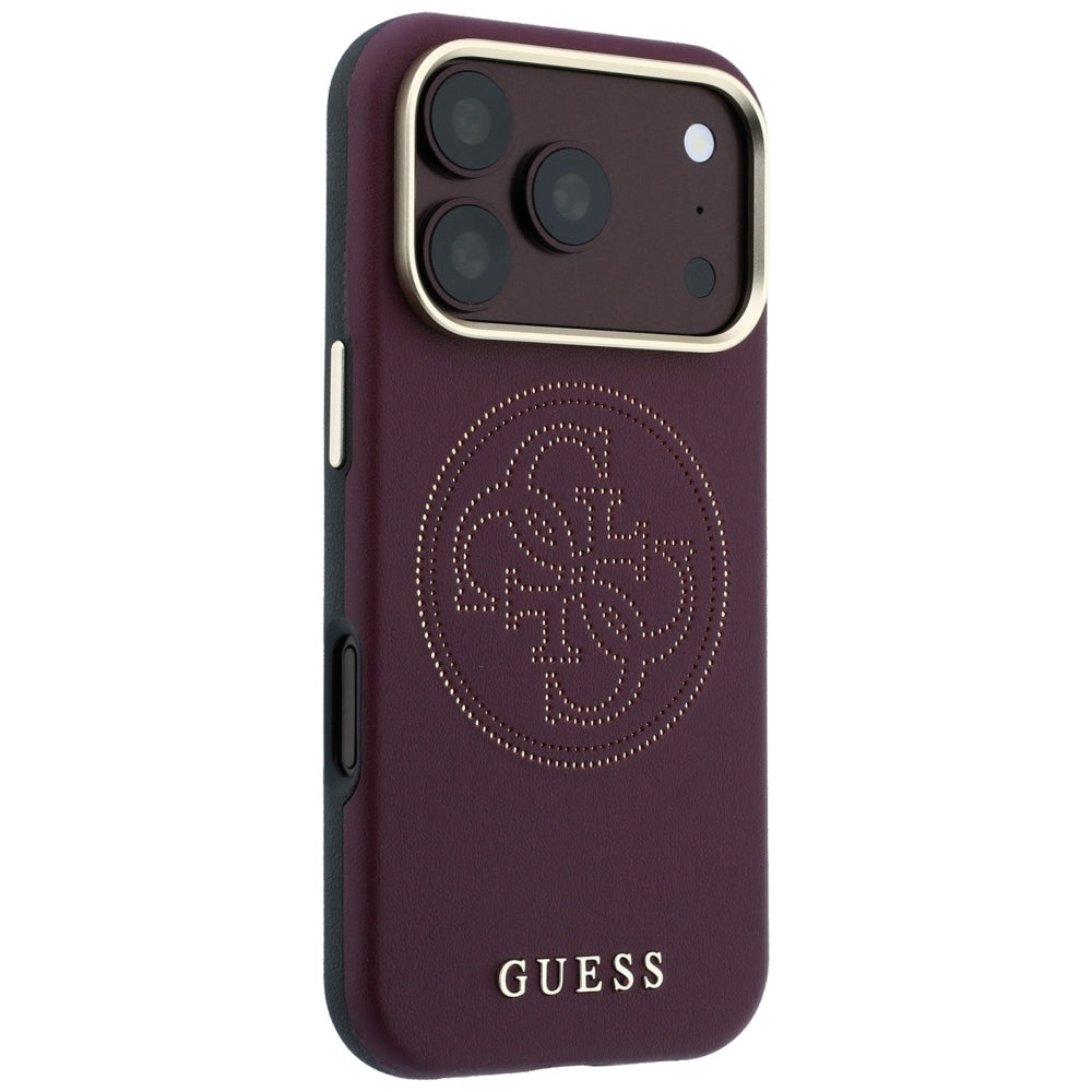 Capa MagSafe para Apple iPhone 18 Pro / 17 Pro, Guess, Perfurada 4G, Vinho
