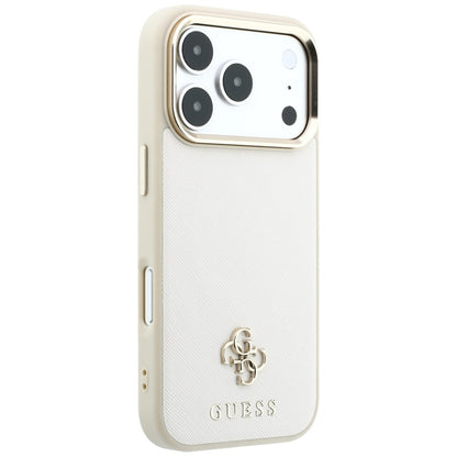 MagSafe Case for Apple iPhone 18 Pro / 17 Pro, Guess, Saffiano Small 4G Classic, Beige