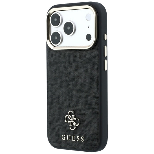 Capa MagSafe para Apple iPhone 18 Pro / 17 Pro, Guess, Saffiano Small 4G Classic, Preta