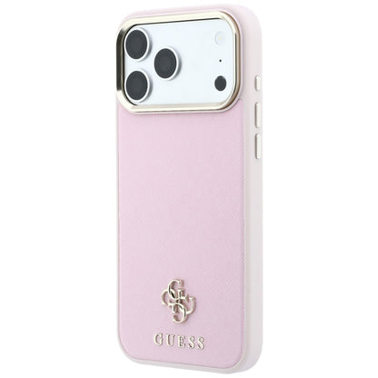 Capa MagSafe para Apple iPhone 18 Pro / 17 Pro, Guess, Saffiano Small 4G Classic, Rosa