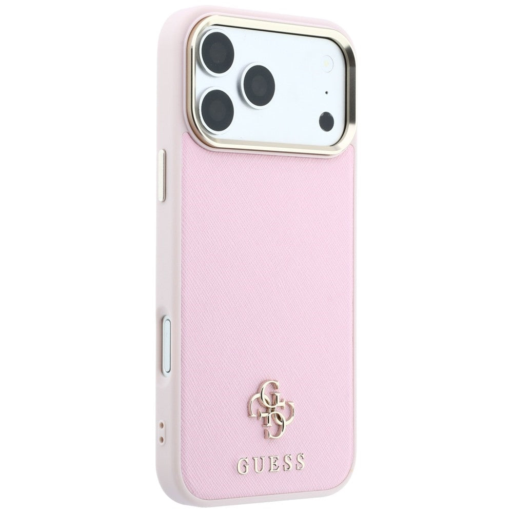 Capa MagSafe para Apple iPhone 18 Pro / 17 Pro, Guess, Saffiano Small 4G Classic, Rosa