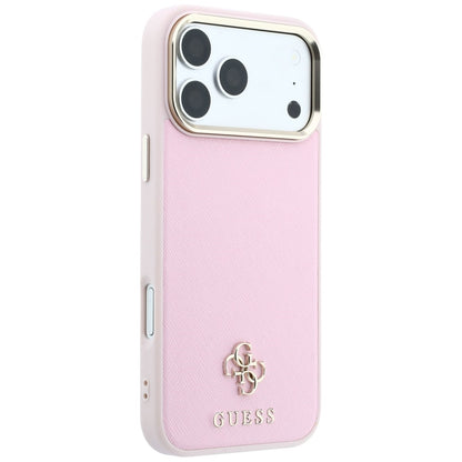 Capa MagSafe para Apple iPhone 18 Pro / 17 Pro, Guess, Saffiano Small 4G Classic, Rosa