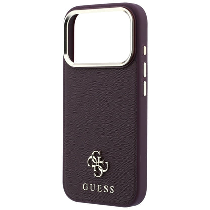 Capa MagSafe para Apple iPhone 18 Pro / 17 Pro, Guess, Saffiano Small 4G Classic, Vinho