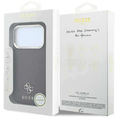 Capa MagSafe para Apple iPhone 18 Pro / 17 Pro, Guess, Saffiano Small 4G Classic, Vinho