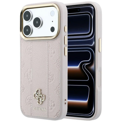 Capa MagSafe para Apple iPhone 18 Pro / 17 Pro, Guess, Stripe Peony 4G, Rosa