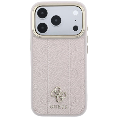 Capa MagSafe para Apple iPhone 18 Pro / 17 Pro, Guess, Stripe Peony 4G, Rosa