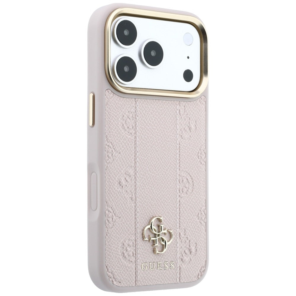 Capa MagSafe para Apple iPhone 18 Pro / 17 Pro, Guess, Stripe Peony 4G, Rosa