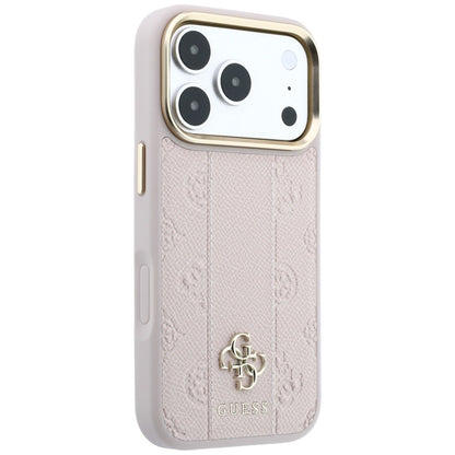 Capa MagSafe para Apple iPhone 18 Pro / 17 Pro, Guess, Stripe Peony 4G, Rosa