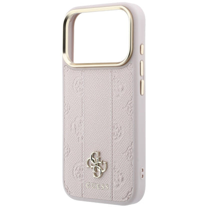 Capa MagSafe para Apple iPhone 18 Pro / 17 Pro, Guess, Stripe Peony 4G, Rosa