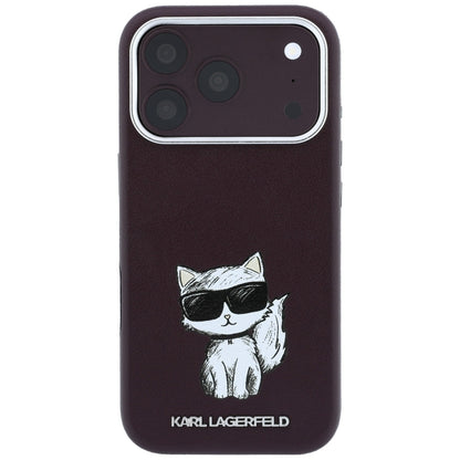 Capa MagSafe para Apple iPhone 18 Pro / 17 Pro, Karl Lagerfeld, Choupette Sketch, Vinho