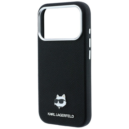 Capa MagSafe para Apple iPhone 18 Pro / 17 Pro, Karl Lagerfeld, Grained Choupette Head, Preta