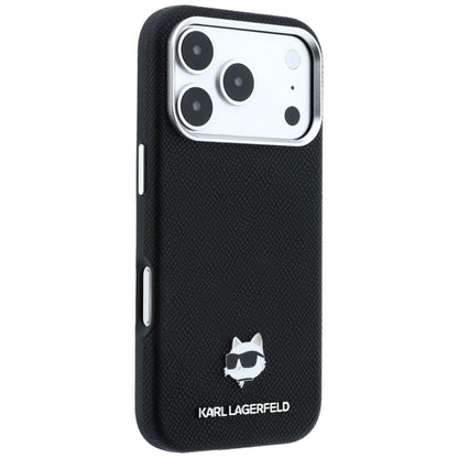 Capa MagSafe para Apple iPhone 18 Pro / 17 Pro, Karl Lagerfeld, Grained Choupette Head, Preta