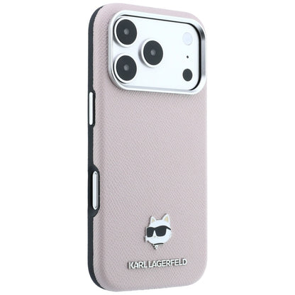 Capa MagSafe para Apple iPhone 18 Pro / 17 Pro, Karl Lagerfeld, Grained Choupette Head, Rosa