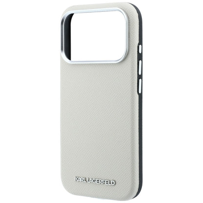 Capa MagSafe para Apple iPhone 18 Pro / 17 Pro, Karl Lagerfeld, Logótipo Alongado Granulado, Bege