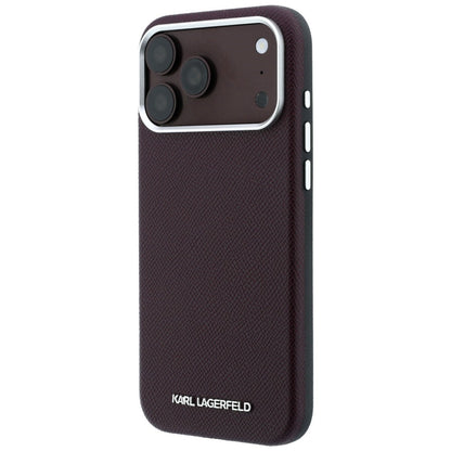 Capa MagSafe para Apple iPhone 18 Pro / 17 Pro, Karl Lagerfeld, Logótipo Alongado Granulado, Vinho