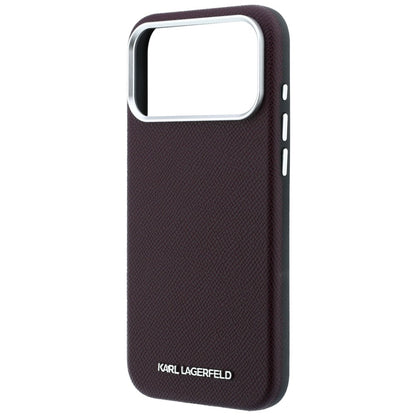 Capa MagSafe para Apple iPhone 18 Pro / 17 Pro, Karl Lagerfeld, Logótipo Alongado Granulado, Vinho