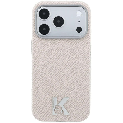 MagSafe Case for Apple iPhone 18 Pro / 17 Pro, Karl Lagerfeld, Grained Embossed Ring, Beige