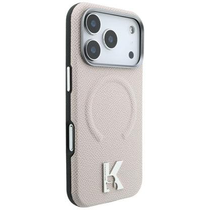 MagSafe Case for Apple iPhone 18 Pro / 17 Pro, Karl Lagerfeld, Grained Embossed Ring, Beige