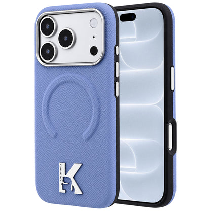 Capa MagSafe para Apple iPhone 18 Pro / 17 Pro, Karl Lagerfeld, Grained Embossed Ring, Azul-claro
