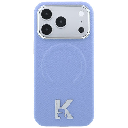 Capa MagSafe para Apple iPhone 18 Pro / 17 Pro, Karl Lagerfeld, Grained Embossed Ring, Azul-claro